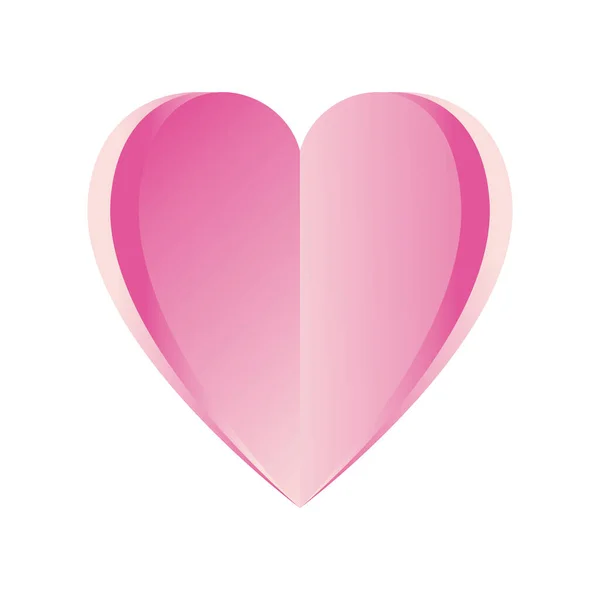 Corazón rosa 3D aislado — Archivo Imágenes Vectoriales