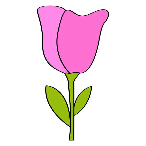 Μεμονωμένο ροζ εικονίδιο τουλίπας — Διανυσματικό Αρχείο