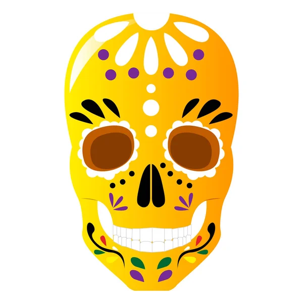 Украшенный мексиканский череп — стоковый вектор