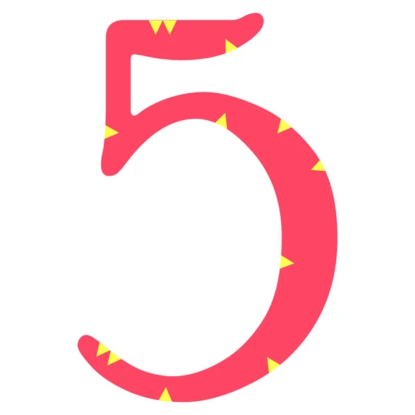 Ізольований номер п'ять — стоковий вектор