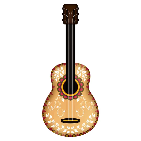 Guitarra decorada aislada — Vector de stock