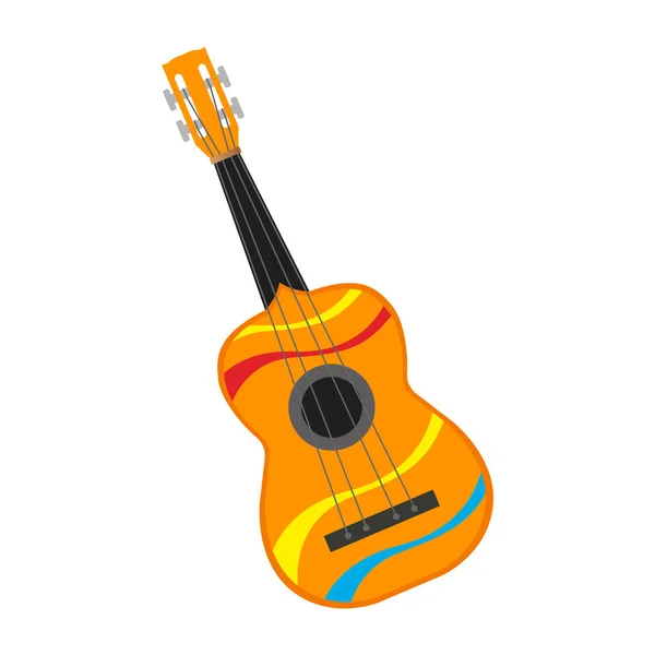 Guitare isolée décorée — Image vectorielle