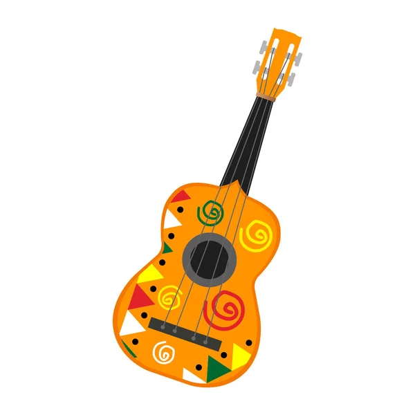 Ayrı dekore edilmiş gitar. — Stok Vektör