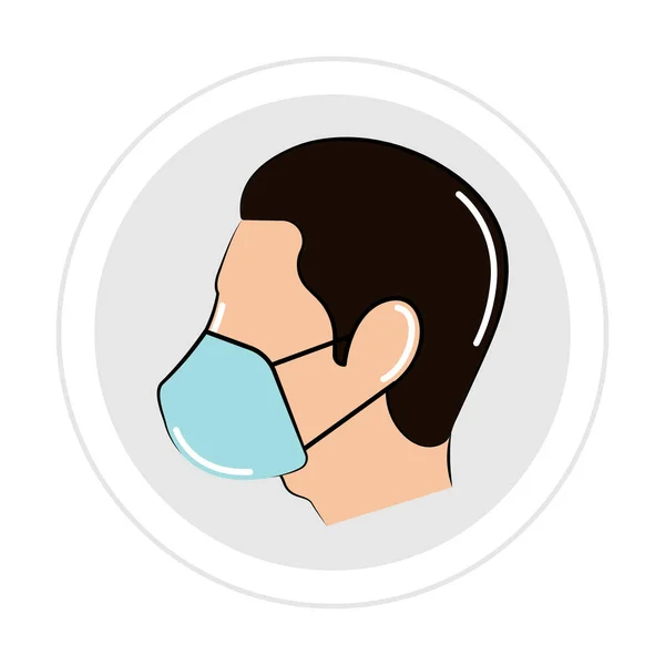 Man with a face mask — Stock Vector