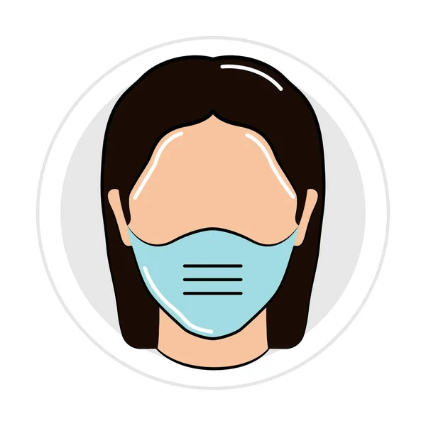 Woman with a face mask — Stock Vector