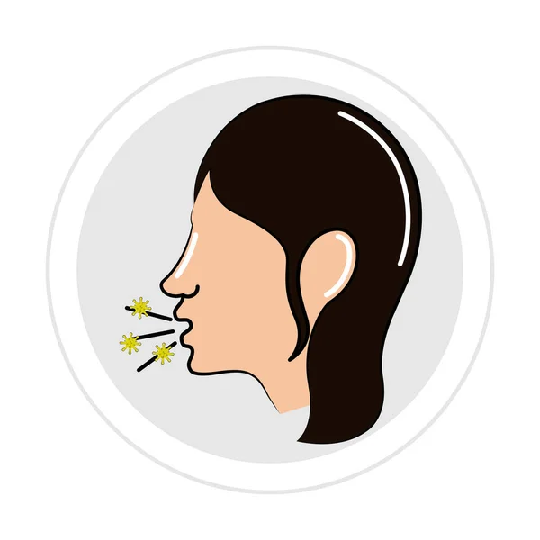 Икона женщины, кашляющей — стоковый вектор