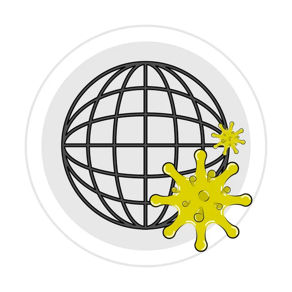 Virus ikoner över hela världen — Stock vektor