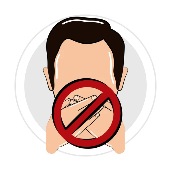 Berühren des Gesichts verboten — Stockvektor