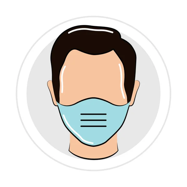 Man with a face mask — Stock Vector