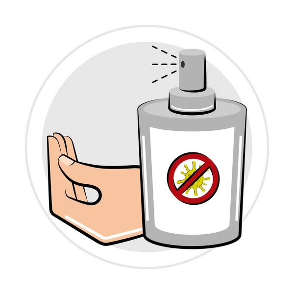 Hand and bottle spray — Stock Vector