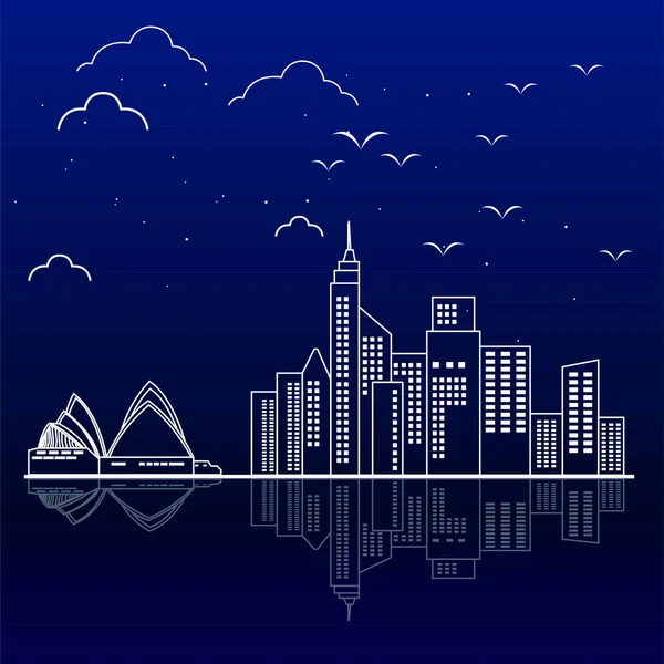 Ciudad skyline de Sydney — Archivo Imágenes Vectoriales