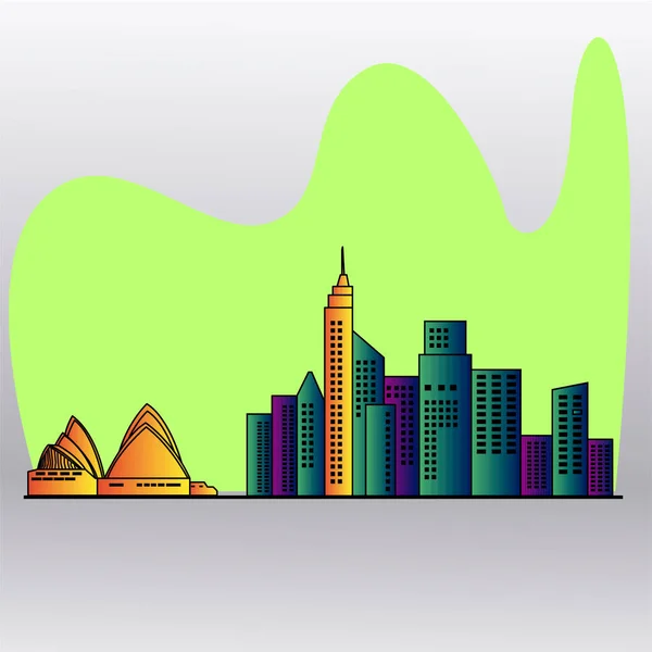 Ciudad skyline de Sydney — Vector de stock