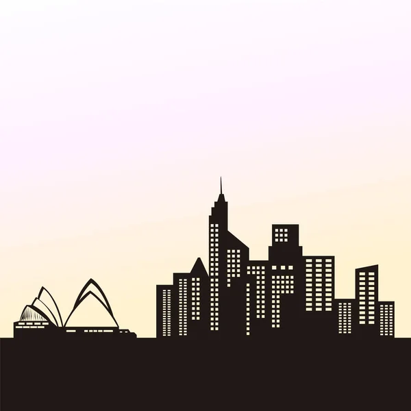 Ciudad skyline de Sydney — Vector de stock