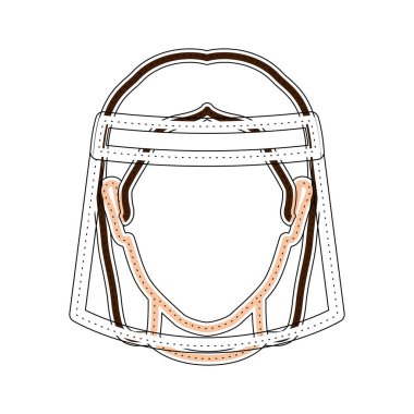 Güvenlik vizörlü bir kadın.