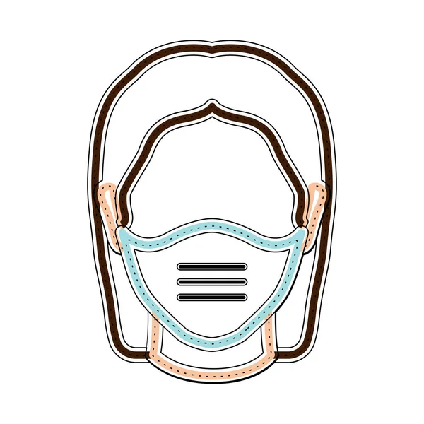 Mujer con máscara facial — Vector de stock