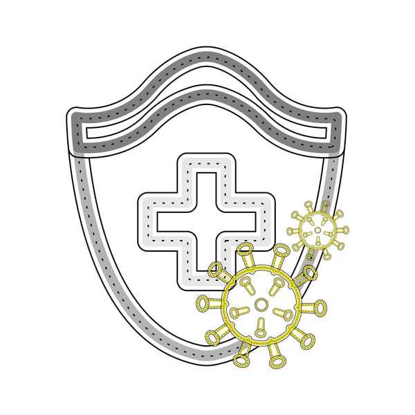 Icono de virus escudo — Archivo Imágenes Vectoriales