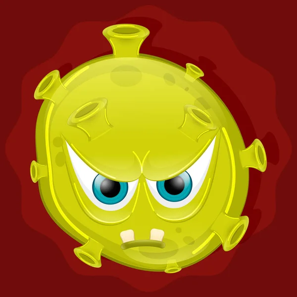 怒っているウイルス漫画 — ストックベクタ