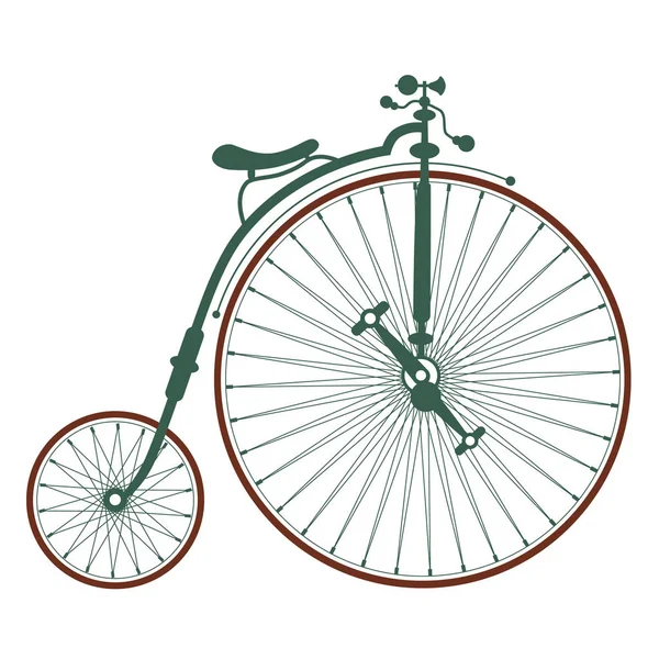 Eski antika Bisiklet büyük tekerlek ve küçük soyunacak — Stok Vektör