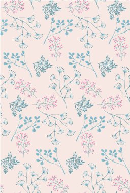 Hassas çiçek buketi vektörü pürüzsüz desen