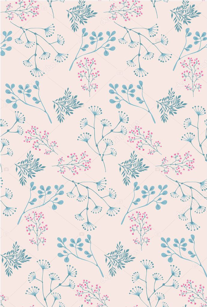 delicate floral bouquet vector seamless pattern