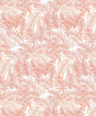 Palmiye yaprakları ve çiçekler yeşil vektör pürüzsüz desen