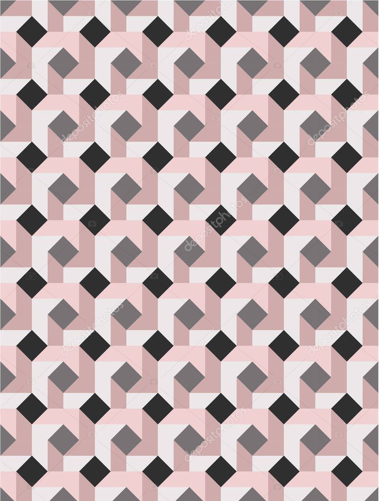 minimal pink and black vector seamless pattern