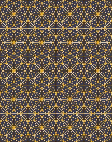 Métal étoiles dorées motif vectoriel géométrique sans couture — Image vectorielle