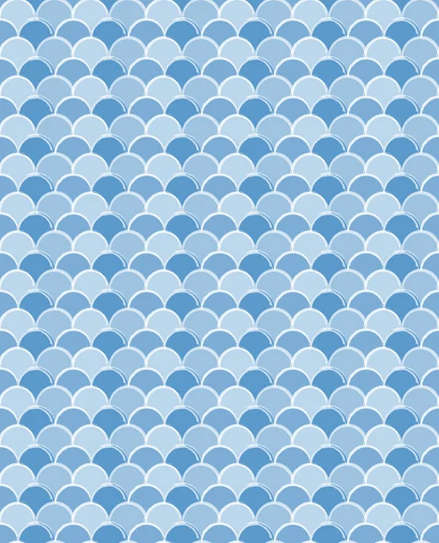 Seamless vector pattern with wave motifs in light blue tones — Stock Vector