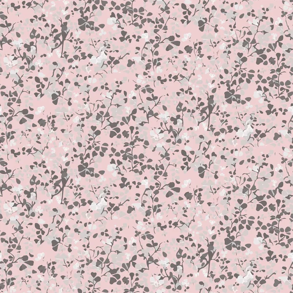 Бесшовный векторный цветочный узор с разноцветными цветочками в пастельно-розовых тонах — стоковый вектор