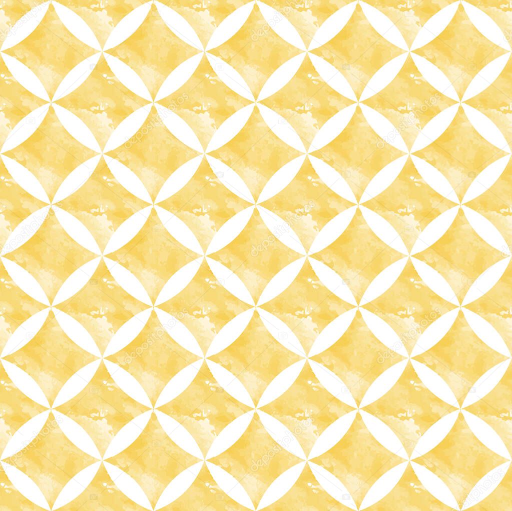seamless vector chevron pattern with watercolor brush strokes in bright yellow tones