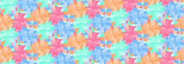 Parlak tonlarda çok renkli taç yaprakları olan kusursuz vektör deseni.