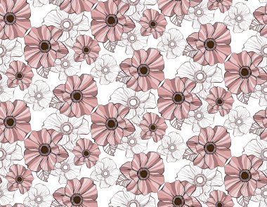 Parlak tonlarda çok renkli taç yaprakları olan kusursuz vektör deseni.