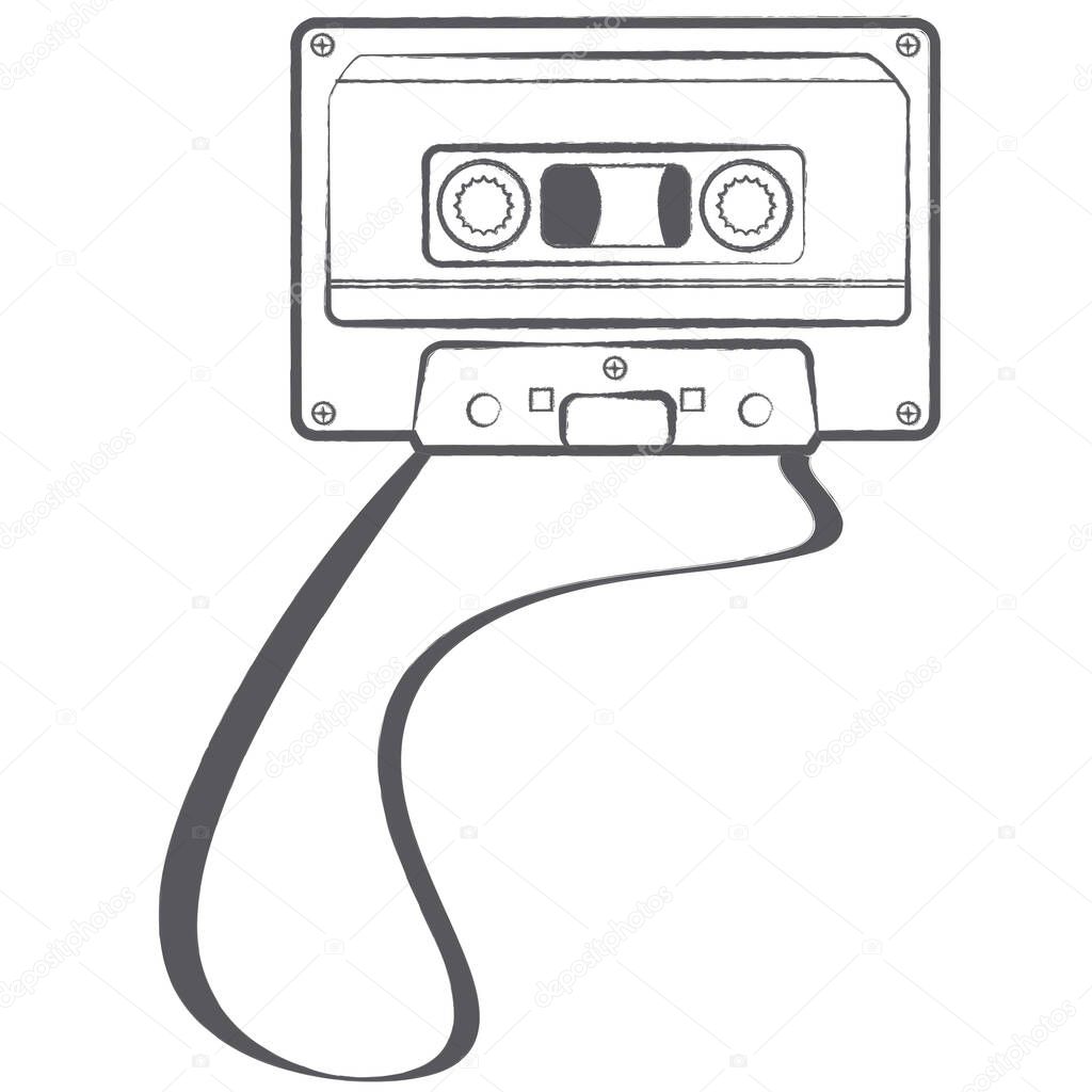 Mixtape Music cassette retro vector illustration