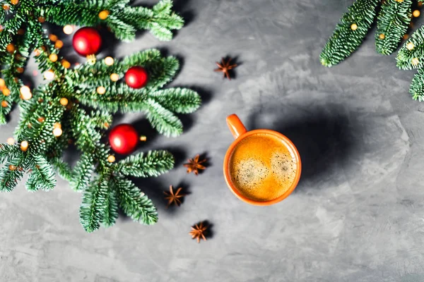 Composición del café matutino. Imagen de Navidad . — Foto de Stock