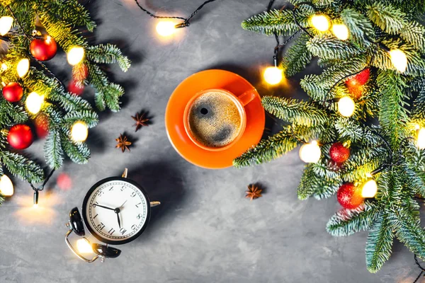 Composición del café matutino. Imagen de Navidad . — Foto de Stock