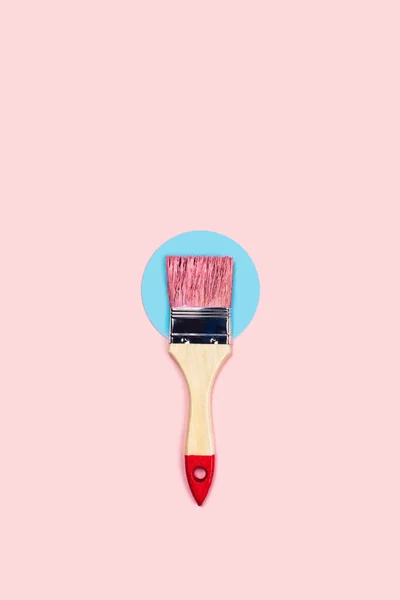 분홍색 페인트 붓으로 색 칠 한 배경. — 스톡 사진