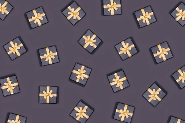Christmas grey background with gift boxes. — ストック写真