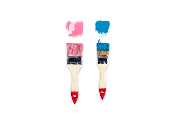 White background with two paint brushes. — Stock Photo, Image