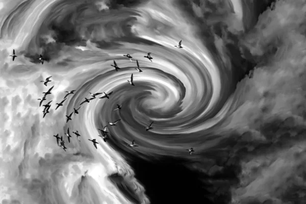 Naturaleza Abstracta Aves Nubes — Foto de Stock