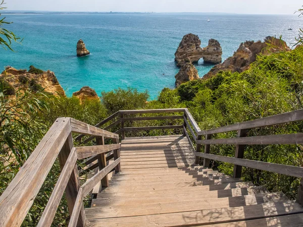 Escalier Vers Plage Dans Les Lacs Portugais Image En Vente