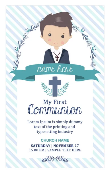 İlk komünyoncu çocuk. Komünyon elbisesi ve çiçek desenli yeşil ve mavi tonlarda bir çocuk.