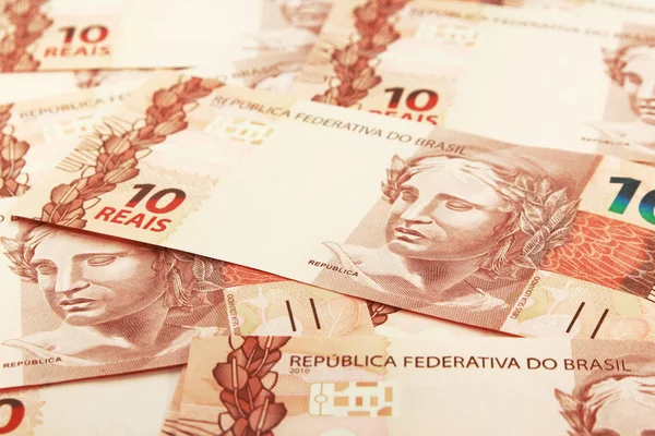 Dinero Brasileño Moneda Brasil Real Reais —  Fotos de Stock
