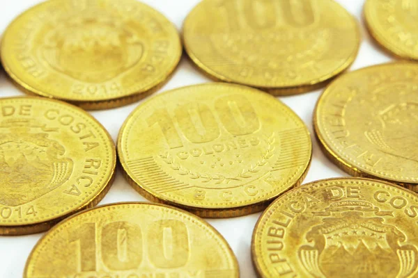 Коста Рика Деньги Монеты Коста Рики — стоковое фото