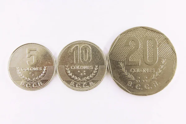 Коста Рика Деньги Монеты Коста Рики — стоковое фото