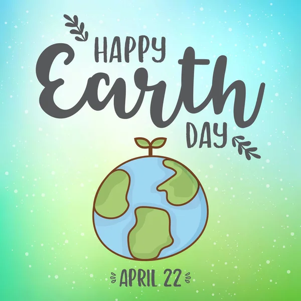 Happy Earth Day Hand Lettering Card Earth Day Διανυσματική Απεικόνιση — Διανυσματικό Αρχείο