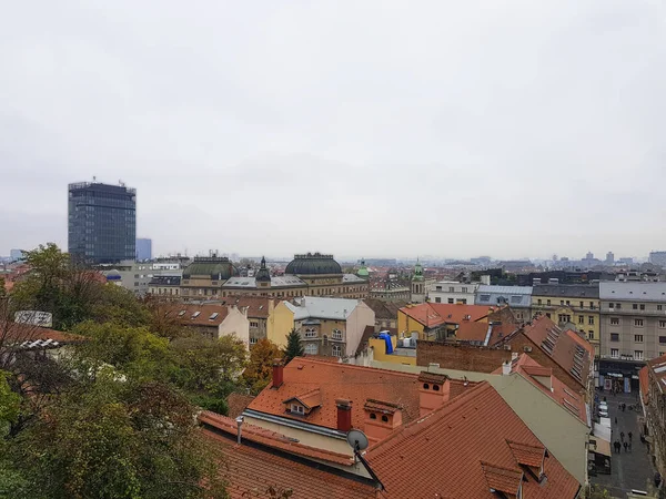 Panorama sobre um Zagreb, Croácia . — Fotografia de Stock