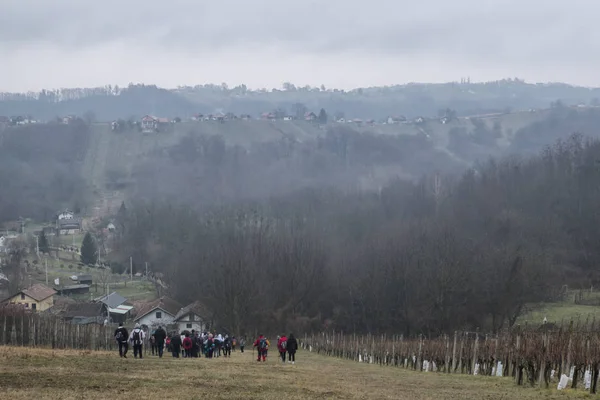 Escursione di Vincek 2020. Colline Medimurje durante l'escursione — Foto Stock