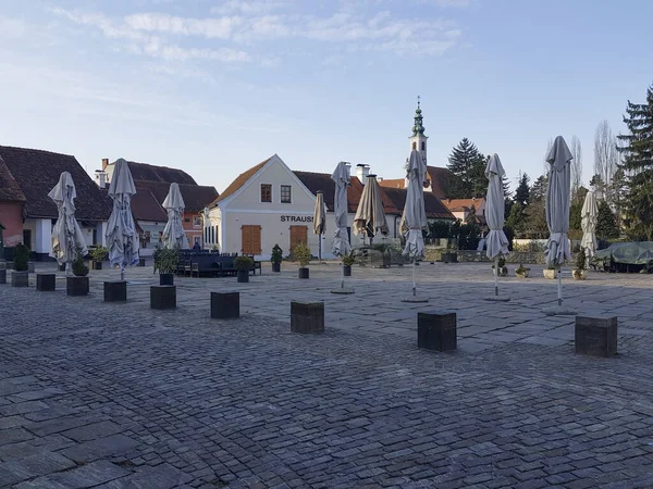 Streets Varazdin Being Empty Due Introduction Prohibition Movement Caused Appearance — Stock Photo, Image