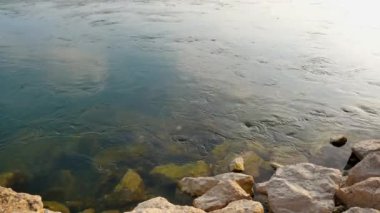 Drava nehrinde su akıyor. Diğer taraftaki sahili görebilirsin..