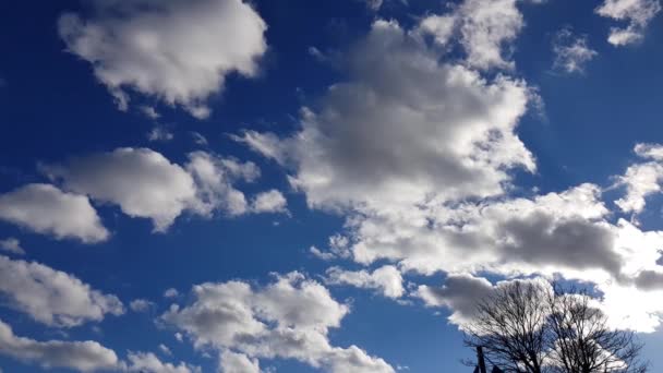 Хмари на блакитному небі, повільно — стокове відео